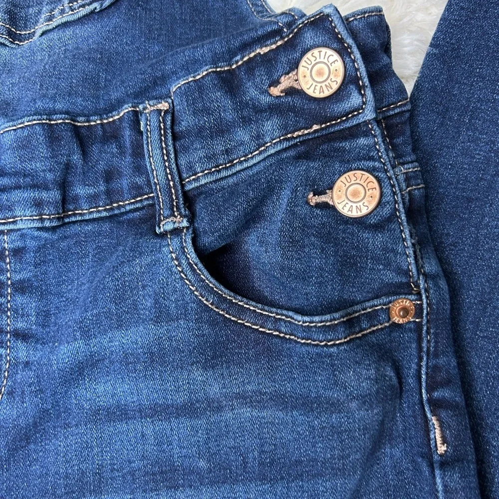 Justice Blue Jumpsuit with Distressed Details